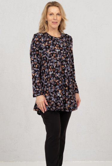 Scandinavian Caramel Flower Petals Tunic Copper and Blue - Bedruckte T-shirts für herren - 
