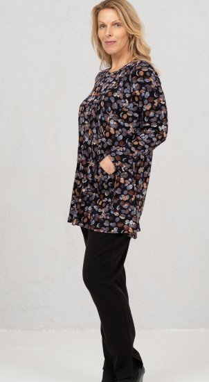 Scandinavian Caramel Flower Petals Tunic Copper and Blue - Bedruckte T-shirts für herren - 