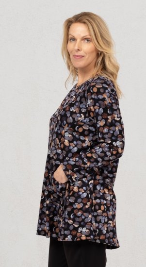 Scandinavian Caramel Flower Petals Tunic Copper and Blue - Bedruckte T-shirts für herren - 
