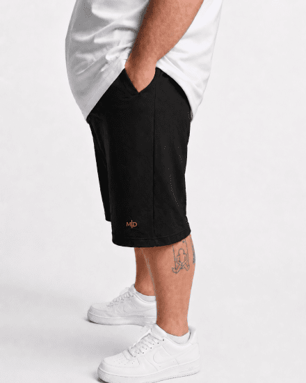 Motley Denim Paris Sweatshorts Black - Jogginghosen für herren - Jogginghosen für Herren in großen Größen