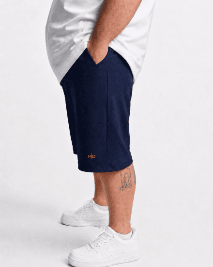 Motley Denim Paris Sweatshorts Navy - Jogginghosen für herren - Jogginghosen für Herren in großen Größen