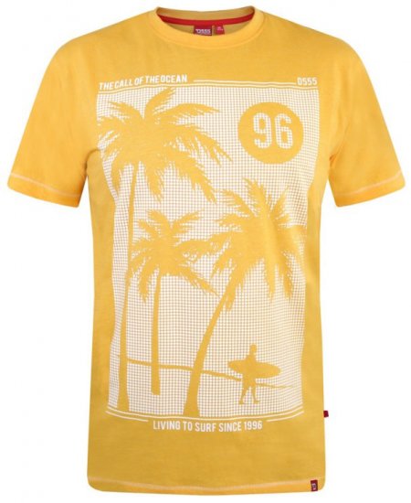 D555 Kansas T-shirt Yellow - Herren-T-shirts - Herren-T-Shirts in großen Größen