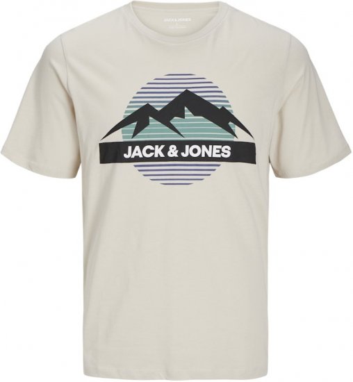 Jack & Jones PEAK T-Shirt Gray - Herren-T-shirts - Herren-T-Shirts in großen Größen