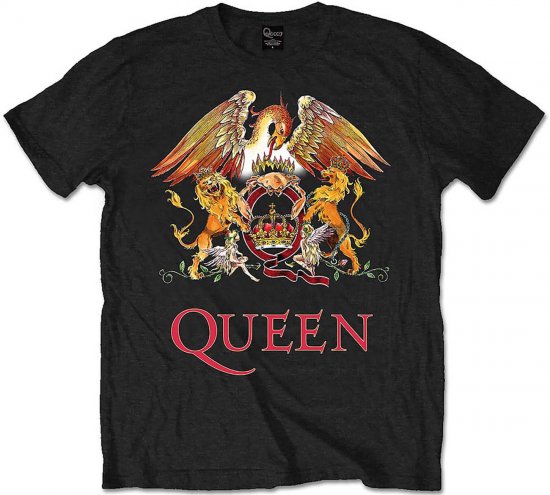 Queen Classic Crest T-shirt Black - Herren-T-shirts - Herren-T-Shirts in großen Größen