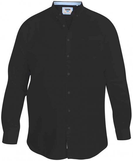 D555 Richard Long Sleeve Oxford Shirt Black - Herrenhemden - Herrenhemden in großen Größen