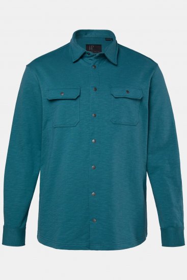 JP1880 Jersey Shirt Long Sleeve Modern Fit Blue - Herrenhemden - Herrenhemden in großen Größen