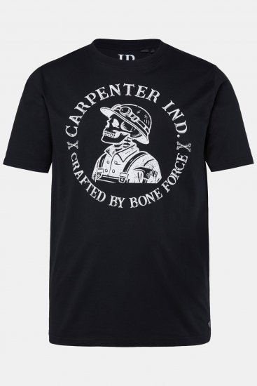 JP1880 T-Shirt Chest Print Bone Force Black - Herren-T-shirts - Herren-T-Shirts in großen Größen