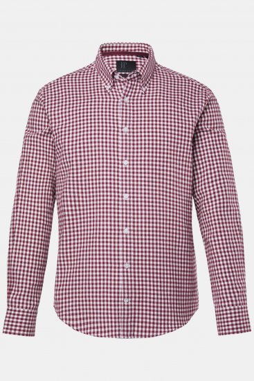 JP1880 Checked Flannel Shirt Long Sleeve Light Red - Herrenhemden - Herrenhemden in großen Größen