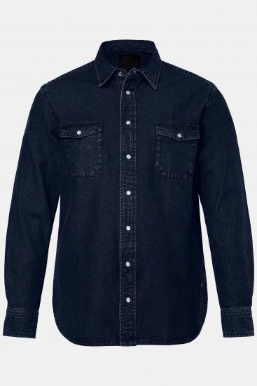 JP1880 Denim Shirt Flexnamic Long Sleeve Navy - Herrenhemden - Herrenhemden in großen Größen