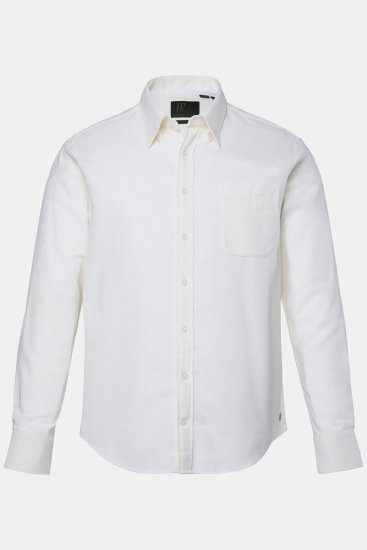 JP1880 Checked Flannel Shirt Long Sleeve Creamy White - Herrenhemden - Herrenhemden in großen Größen
