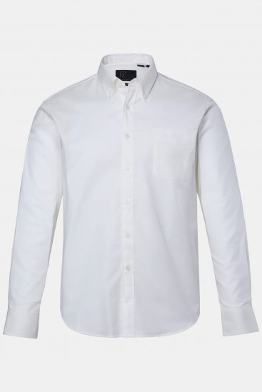 JP1880 Oxford Shirt Flexnamic Long Sleeve Snow White - Herrenhemden - Herrenhemden in großen Größen