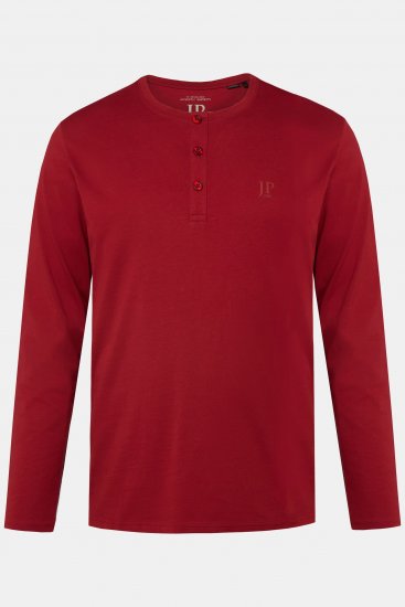 JP1880 Henley T-shirt Long Sleeve Red - Herren-T-shirts - Herren-T-Shirts in großen Größen