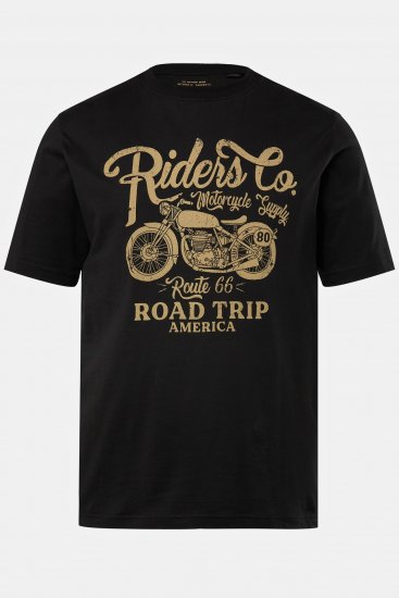 JP1880 T-Shirt Motorcycle Print Black - Herren-T-shirts - Herren-T-Shirts in großen Größen