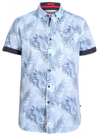 D555 Santana Hawaii Shirt Sky Blue - Herrenhemden - Herrenhemden in großen Größen
