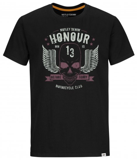 Motley Denim Sheffield T-Shirt Black - Herren-T-Shirts in großen Größen - Herren-T-Shirts in großen Größen