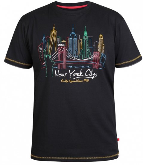 D555 Shelby T-shirt Black - Herren-T-shirts - Herren-T-Shirts in großen Größen