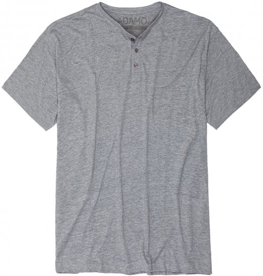 Adamo Silas Regular fit Serafino T-shirt Grey - Herren-T-shirts - Herren-T-Shirts in großen Größen