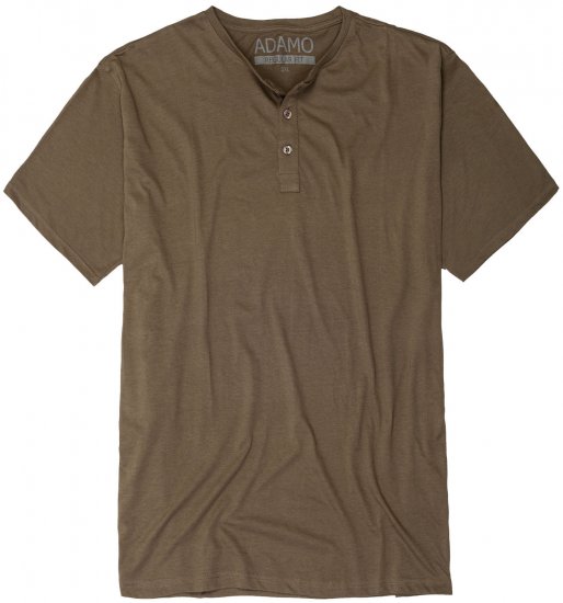Adamo Silas Regular fit Serafino T-shirt Khaki - Herren-T-shirts - Herren-T-Shirts in großen Größen