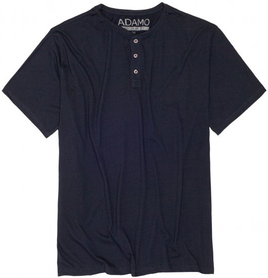 Adamo Silas Regular fit Serafino T-shirt Navy - Herren-T-shirts - Herren-T-Shirts in großen Größen