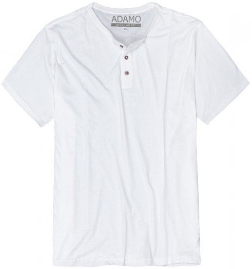 Adamo Silas Regular fit Serafino T-shirt White - Herren-T-shirts - Herren-T-Shirts in großen Größen