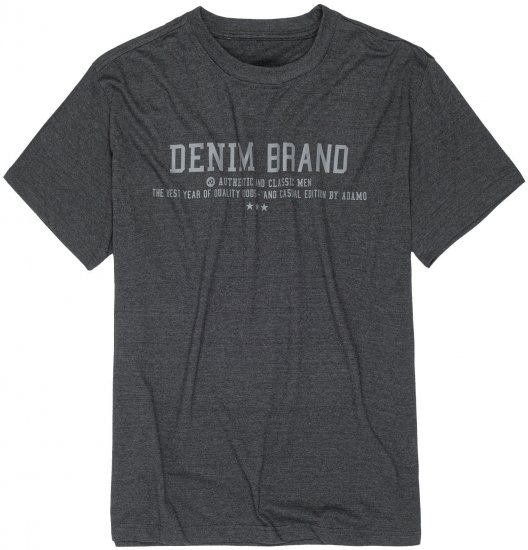Adamo Simon Regular fit Printed T-shirt Charcoal - Herren-T-shirts - Herren-T-Shirts in großen Größen