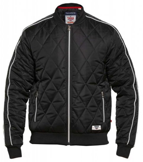 D555 Skipton Quilted Bomber Jacket Black - Herren jacken - Herren Jacken in großen Größen