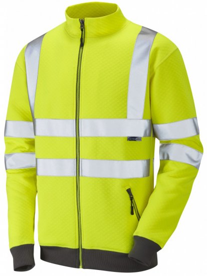 Leo Libbaton Track Top Hi-Vis Yellow - Herren Arbeitskleidung Große Größen - Herren Arbeitskleidung Große Größen