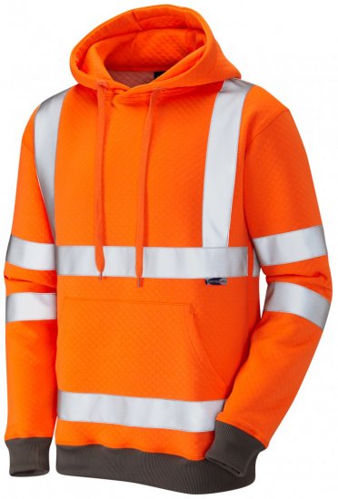 Leo Goodleigh Hooded Sweatshirt Hi-Vis Orange - Herren arbeitskleidung - Herren Arbeitskleidung Große Größen
