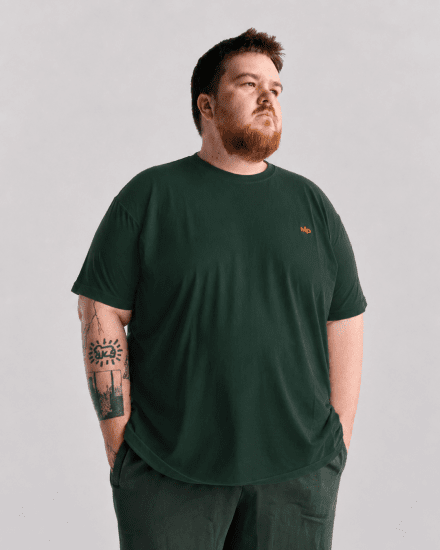 Motley Denim Stockholm T-shirt Racing Green - Herren-T-shirts - Herren-T-Shirts in großen Größen