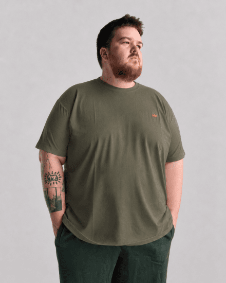 Motley Denim Stockholm T-shirt Dark Khaki - Herren-T-shirts - Herren-T-Shirts in großen Größen