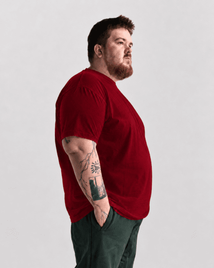 Motley Denim Stockholm T-shirt Red - Herren-T-shirts - Herren-T-Shirts in großen Größen