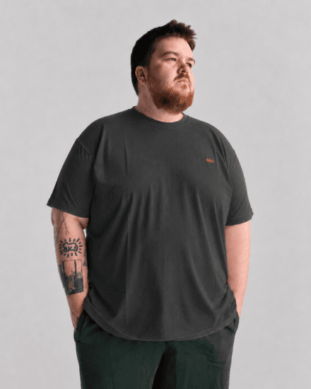Motley Denim Stockholm T-shirt Charcoal - Herren-T-shirts - Herren-T-Shirts in großen Größen