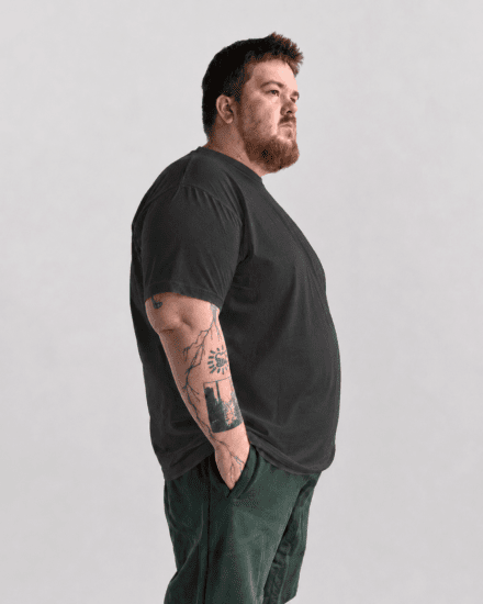 Motley Denim Stockholm T-shirt Charcoal - Herren-T-shirts - Herren-T-Shirts in großen Größen