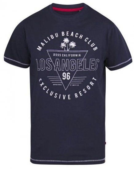 D555 Stoke Los Angeles Beach Printed T-Shirt Navy - Herren-T-shirts - Herren-T-Shirts in großen Größen