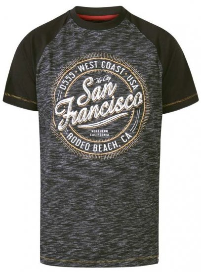 D555 Sunderland San Francisco T-Shirt Black Reno - Herren-T-shirts - Herren-T-Shirts in großen Größen