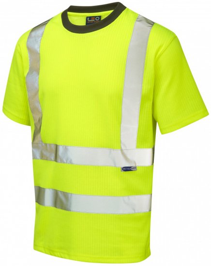Leo Newport Comfort T-shirt Hi-Vis Yellow - Herren Arbeitskleidung Große Größen - Herren Arbeitskleidung Große Größen