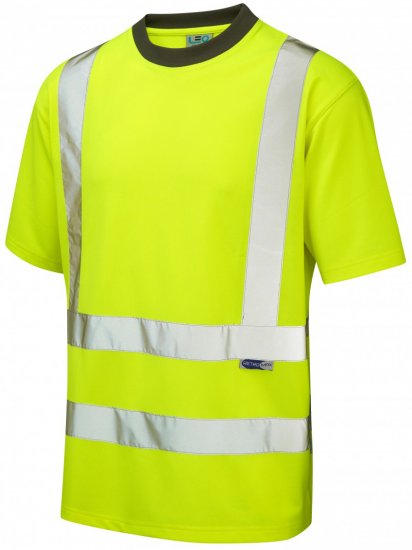 Leo Braunton Coolviz T-shirt Hi-Vis Yellow - Herren Arbeitskleidung Große Größen - Herren Arbeitskleidung Große Größen