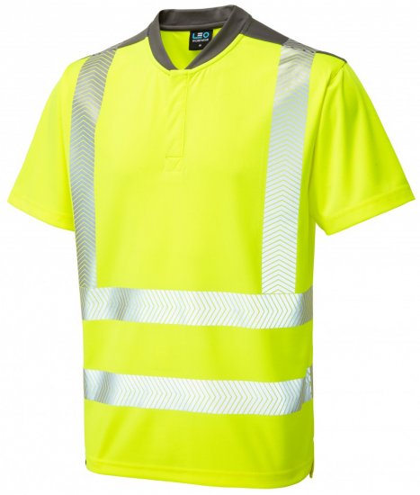 Leo Putsborough COOLMAX® Performance T-Shirt Hi-Vis Yellow - Herren arbeitskleidung - Herren Arbeitskleidung Große Größen