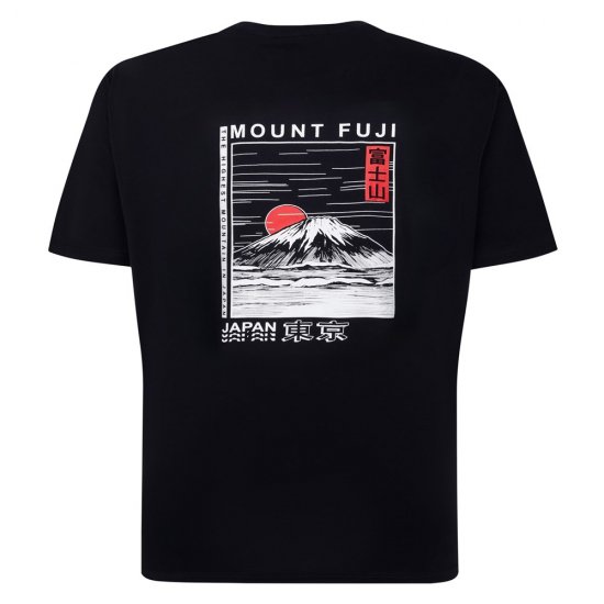 Espionage T422 T-Shirt mit Mount Fuji-Print Marineblau - Herren-T-shirts - Herren-T-Shirts in großen Größen