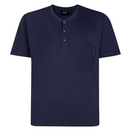 Espionage T447 Grandad Tee Schwarz - Herren-T-shirts - Herren-T-Shirts in großen Größen