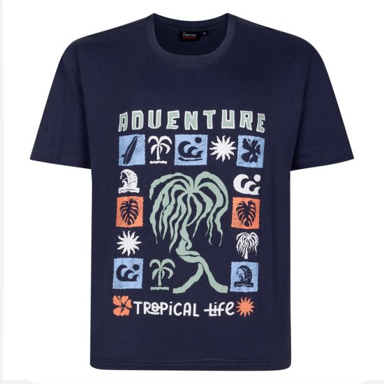 Espionage T448 adventure bedrucktes t-shirt schiefergrau - Herren-T-shirts - Herren-T-Shirts in großen Größen