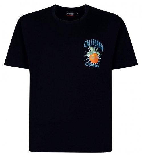 Espionage T449 California Oranges Bedrucktes T-Shirt Navyblau - Herren-T-shirts - Herren-T-Shirts in großen Größen