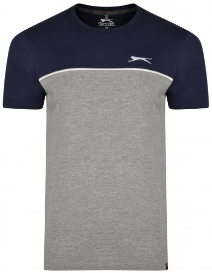 Slazenger Tarique T-shirt Navy/Grey - Herren-T-Shirts in großen Größen - Herren-T-Shirts in großen Größen