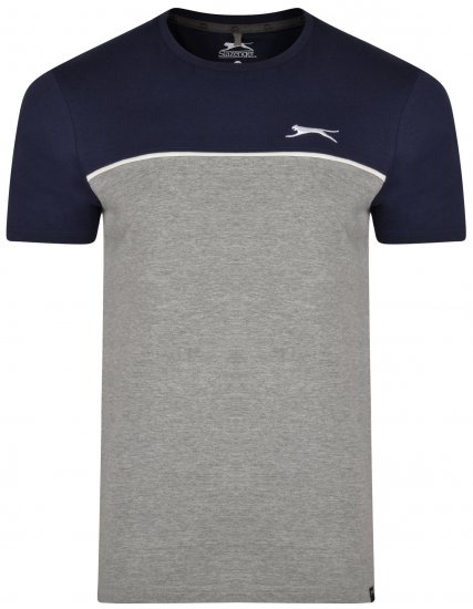 Slazenger Tarique T-shirt Navy/Grey - Herren-T-shirts - Herren-T-Shirts in großen Größen