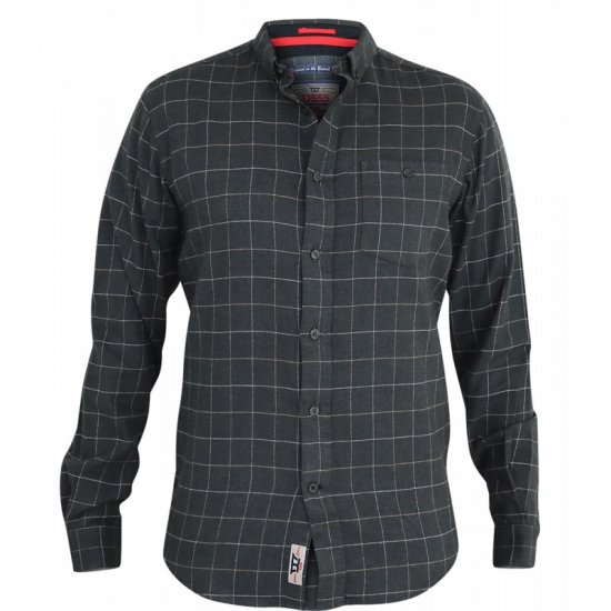 D555 Taylor Long Sleeve Shirt Charcoal - Herrenhemden - Herrenhemden in großen Größen