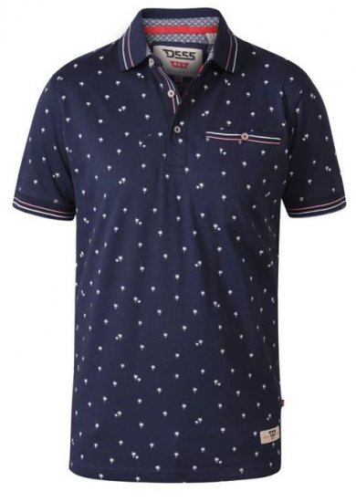 D555 Thames Polo With Chest Pocket Navy - Polo-shirts für herren - Polo-Shirts für Herren in großen Größen