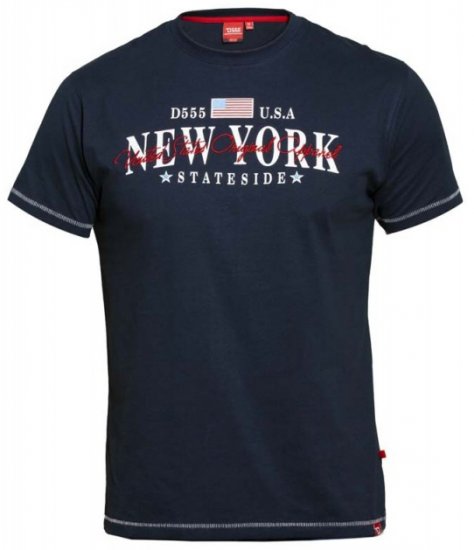 D555 Thornton Embroidery T-shirt Navy - Herren-T-shirts - Herren-T-Shirts in großen Größen