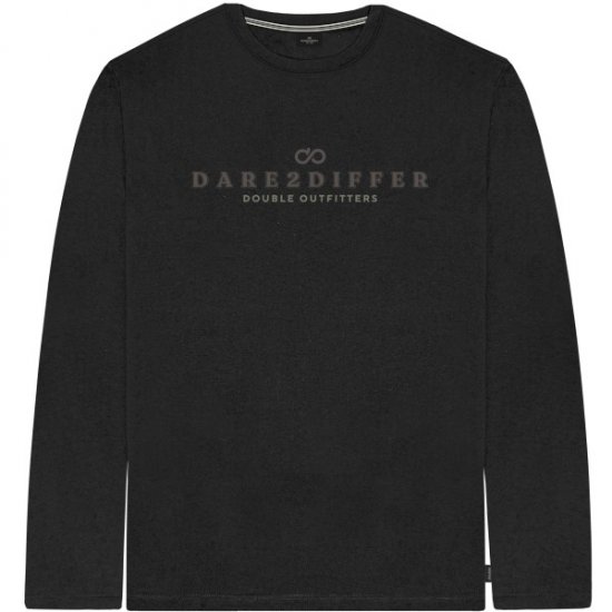 Double Outfitters TS-9172 Long Sleeve T-Shirt Print Black - Herren-T-shirts - Herren-T-Shirts in großen Größen