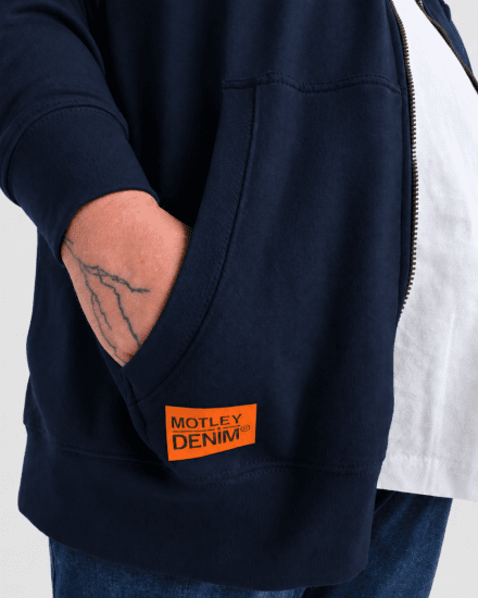 Motley Denim Copenhagen Hoodie Navy - Herren-sweater und -hoodies - Herren-Sweater und -Hoodies in großen Größen