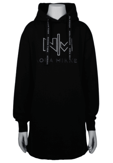 Nora Mikken KADRI WHITE Long Hoodie Black - Sweaters & hoodies - Pullover & Hoodies für Damen